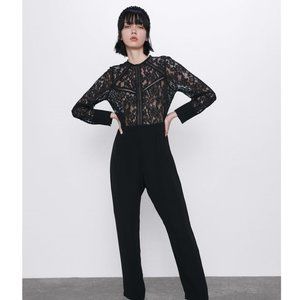 Zara Combination Jumpsuit with Guipure Lace